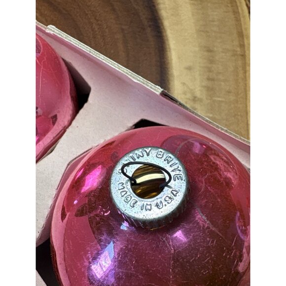Shiny Brite Vintage Christmas Ornaments Set of 6 Pink Glass Balls 2.5" - Picture 9 of 12